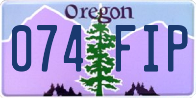 OR license plate 074FIP