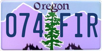 OR license plate 074FIR