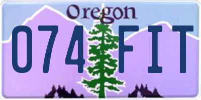 OR license plate 074FIT