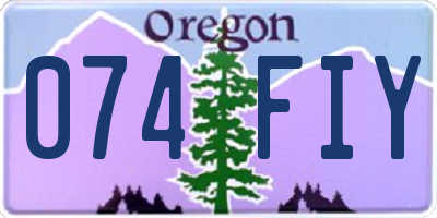 OR license plate 074FIY