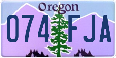 OR license plate 074FJA