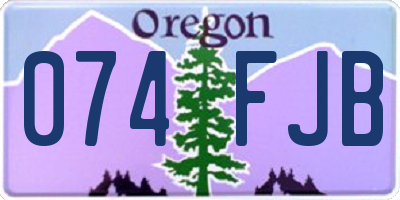 OR license plate 074FJB