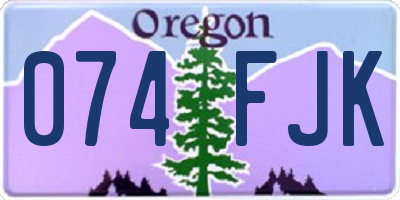 OR license plate 074FJK