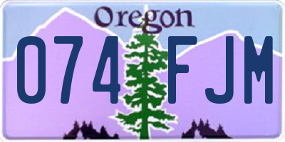OR license plate 074FJM