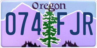 OR license plate 074FJR
