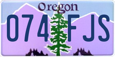 OR license plate 074FJS