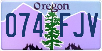 OR license plate 074FJV