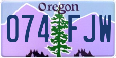 OR license plate 074FJW