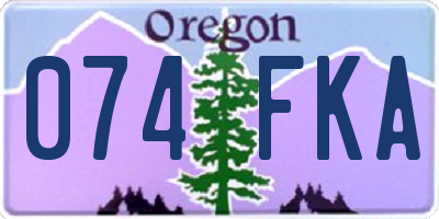 OR license plate 074FKA