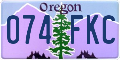 OR license plate 074FKC