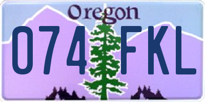 OR license plate 074FKL
