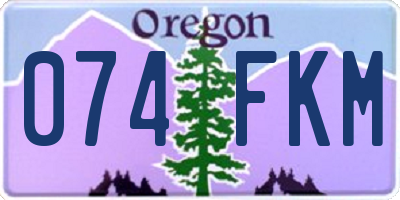 OR license plate 074FKM