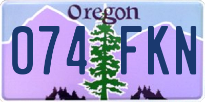 OR license plate 074FKN