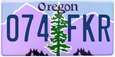 OR license plate 074FKR