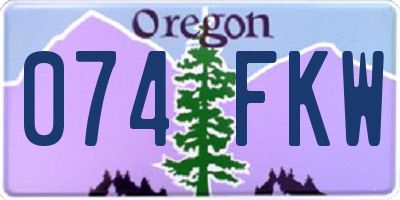 OR license plate 074FKW