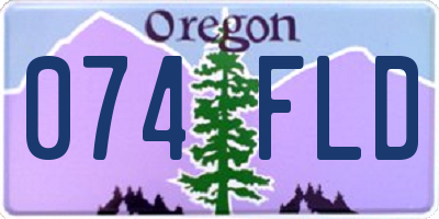 OR license plate 074FLD