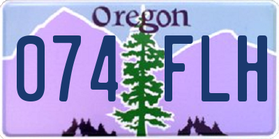 OR license plate 074FLH