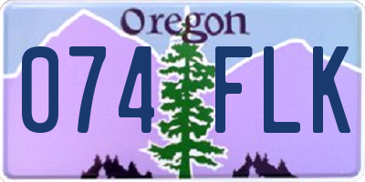 OR license plate 074FLK