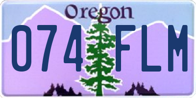 OR license plate 074FLM