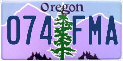 OR license plate 074FMA