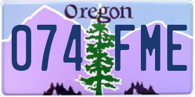 OR license plate 074FME