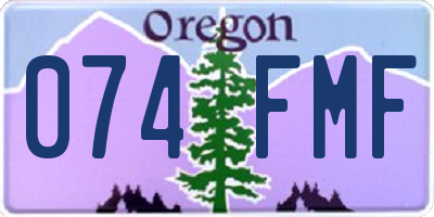 OR license plate 074FMF