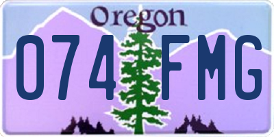 OR license plate 074FMG