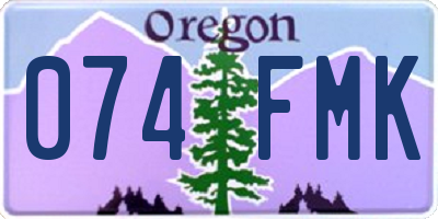 OR license plate 074FMK