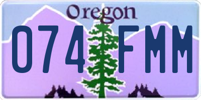OR license plate 074FMM