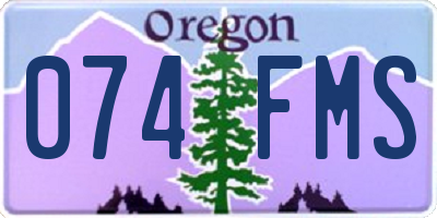 OR license plate 074FMS