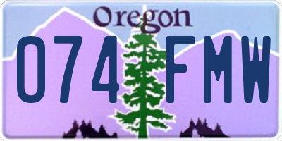 OR license plate 074FMW