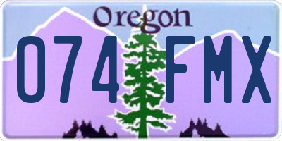 OR license plate 074FMX