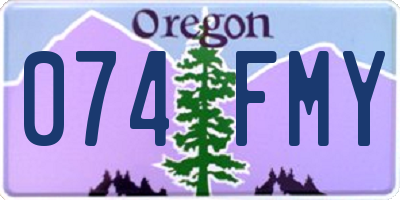 OR license plate 074FMY