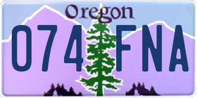 OR license plate 074FNA