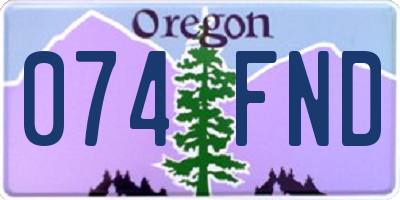 OR license plate 074FND
