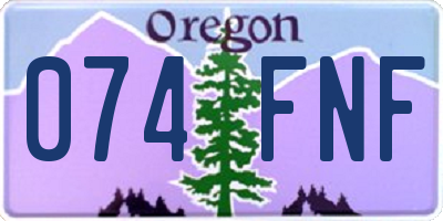OR license plate 074FNF