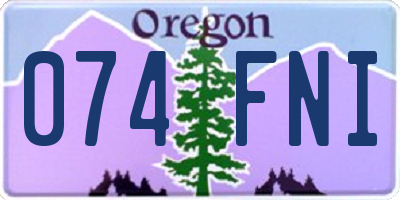 OR license plate 074FNI