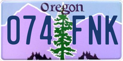 OR license plate 074FNK