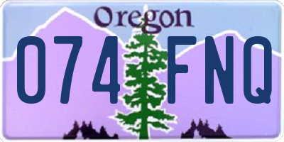OR license plate 074FNQ