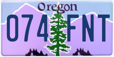 OR license plate 074FNT