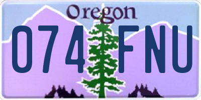 OR license plate 074FNU