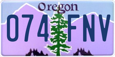 OR license plate 074FNV