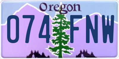 OR license plate 074FNW