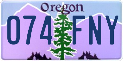 OR license plate 074FNY