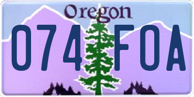 OR license plate 074FOA
