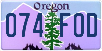 OR license plate 074FOD