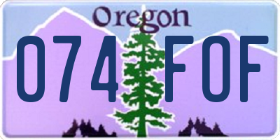 OR license plate 074FOF