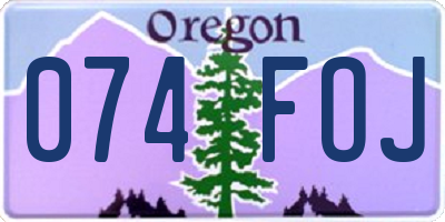 OR license plate 074FOJ