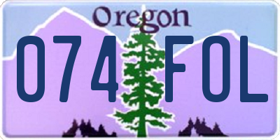 OR license plate 074FOL