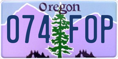OR license plate 074FOP